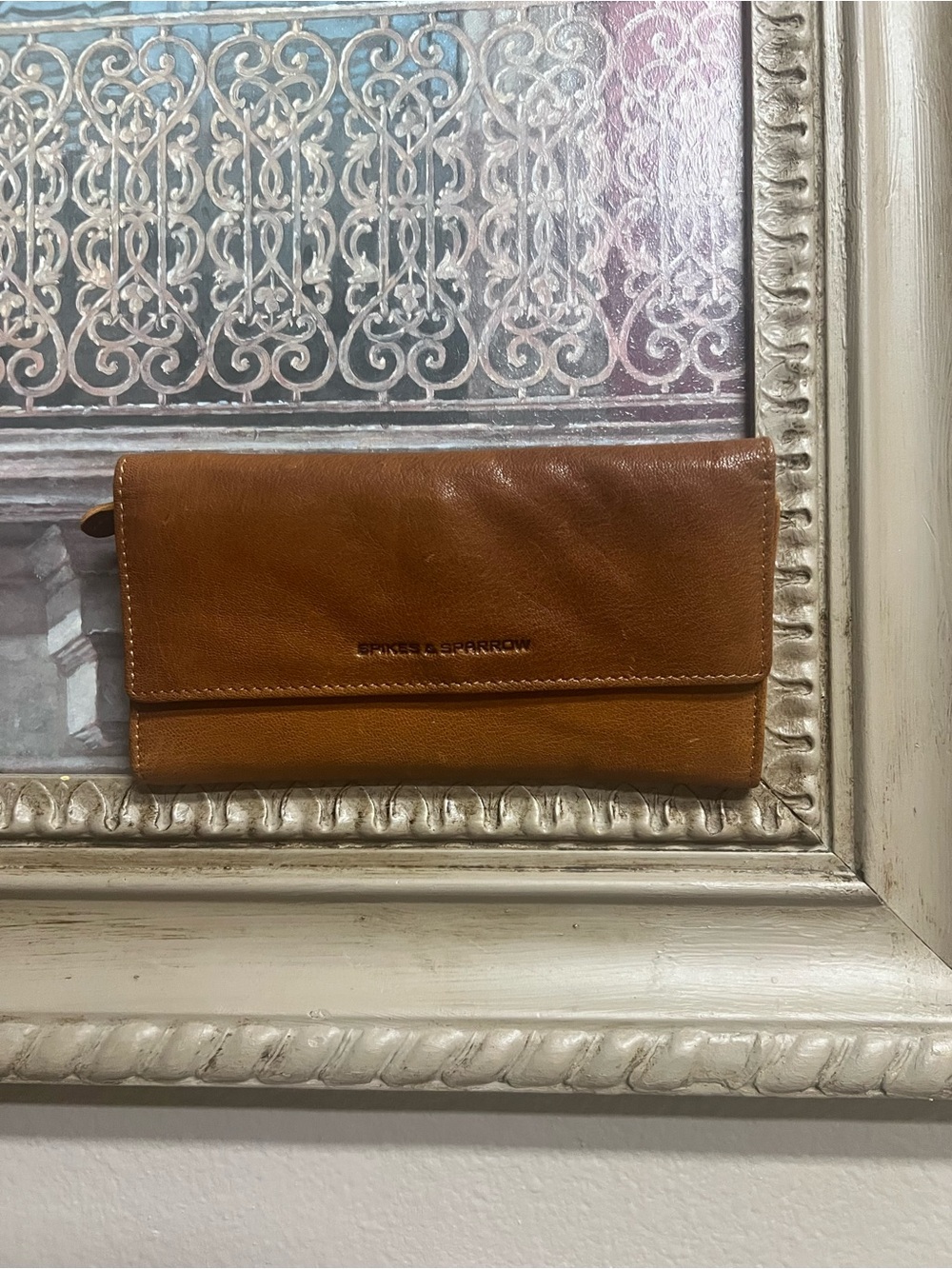 Spikes & Sparrow Brown Leather Fold-Over Wallet